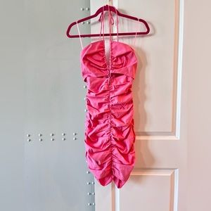 COPY - Zara pink ruched dress with sexy cut out, size Small, but fits like size…